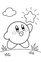 Kirby fliegt Ballon