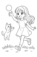 Mädchen mit Kätzchen