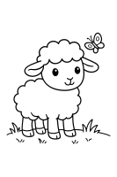 Schaf mit Schmetterling