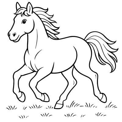 My First Realistic Horse Coloring Page