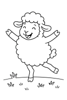 Springendes Schaf Weide