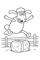 Shaun springt Heuballen