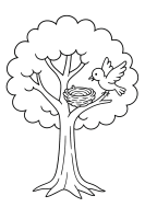 Baum mit Vogelnest