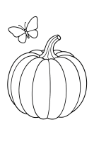 Kürbis mit Schmetterling