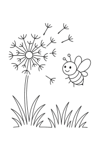 Pusteblume: Fliegende Samen ausmalen!