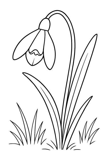 Snowdrop Coloring: Little Spring Discoverers | Colorino