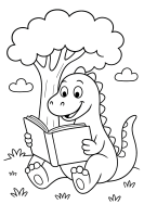 Dino liest Buch