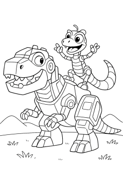 Dinotrux Ausmal-Spaß: Ty Rux und Revvit! - Free Coloring Page