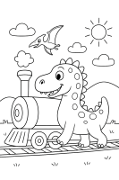 Dinozug Flugsaurier Wiese