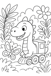 Malspaß mit dem Dino-Zug: Bunte Reise in die Urzeit!