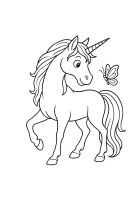 Einhorn mit Schmetterling