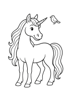 Unicorn with Bird Friend