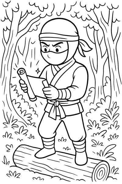 Der geheimnisvolle Ninja-Meister: Ausmal-Abenteuer