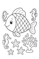 Mit Seepferdchen Seesternen