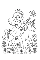 Reitet durch Blumenwiese