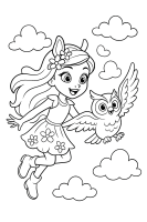 Fliegende Eule Wolken