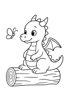 Drache mit Schmetterling