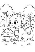 Drache entdeckt Pilz