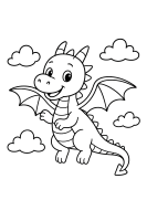 Fliegender Drache Wolken