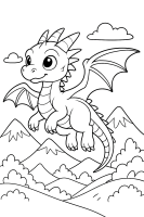 Fliegendes Drachenbaby Berge
