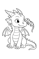 Dragon in Magic Forest