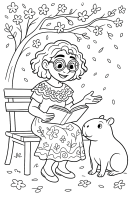 Mirabel liest Capybara vor