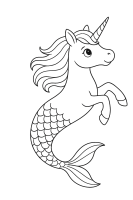 Anmutig schwimmendes Einhorn