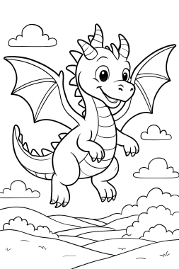 Magische Welten: Drachen & Elfen zum Ausmalen - Free Coloring Page