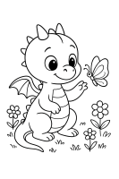 Drache mit Schmetterling