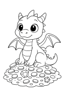 Drache auf Schatzhaufen