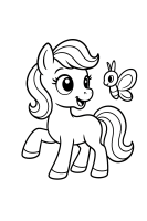 Pony mit Schmetterling