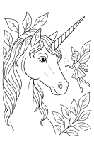 Einhornkopf mit Glühwürmchen-Fee