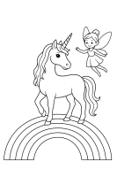 Einhorn mit Feenmädchen