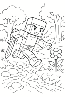 Held springt über Bach