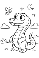 Schlange mit Glühwürmchen