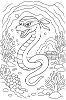 Schlange in Korallenhöhle