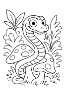 Schlange mit Pilz