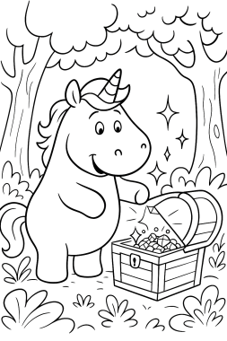 Pummeleinhorn Malspaß: Glitzernde Abenteuer zum Ausmalen! - Free Coloring Page