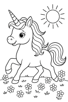 Einhorn Blumenwiese Sonne