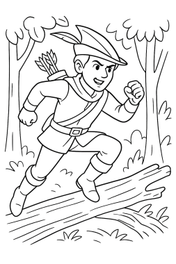 Robin Hood Abenteuer: Male den Helden von Sherwood! - Free Coloring Page