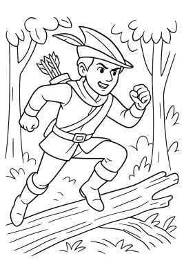 Robin Hood Abenteuer: Male den Helden von Sherwood! - Coloring Page