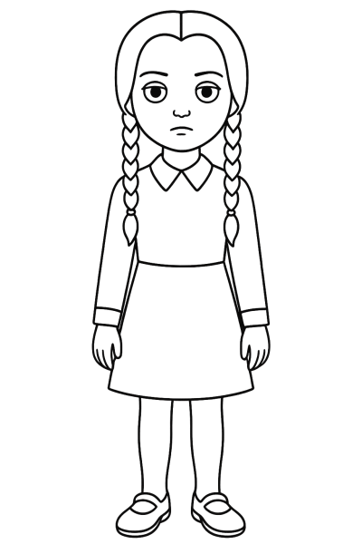 Wednesday Addams: Dark Fantasy Coloring Fun