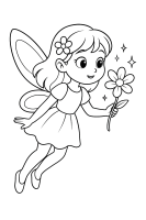 Fliegende Fee mit Blume