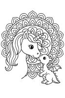 Unicorn with Baby Dragon