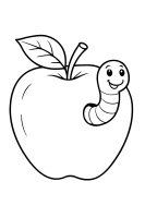 Apfel mit Wurm
