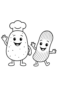 Chips und Kartoffel: Leckerer Ausmalspaß!
