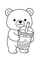 Bär mit Bubble Tea