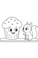 Muffin mit Eichhörnchen