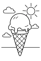 Eis auf Sommertisch