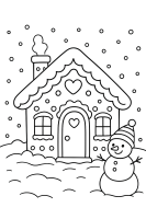 Mit Schneemann im Winter